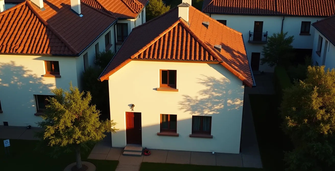 Vue aérienne d'une maison montrant les différents points d'accès vulnérables