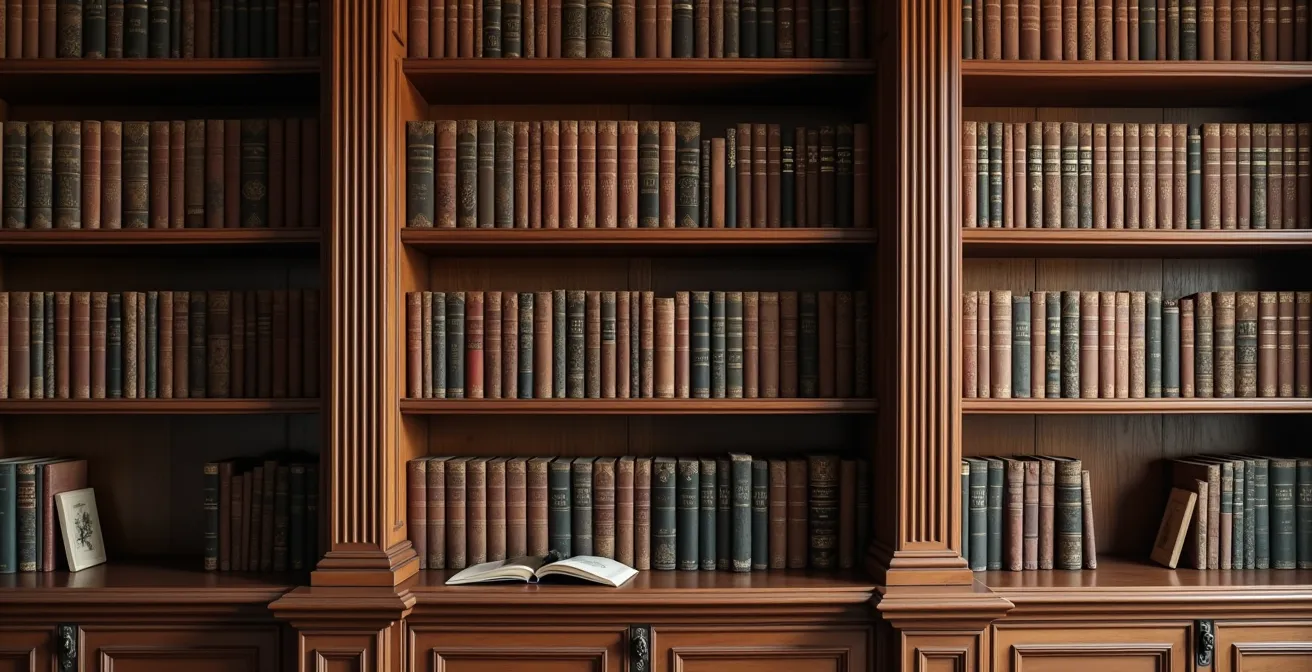 Mécanisme de bibliothèque coulissante révélant un espace caché dans un mur