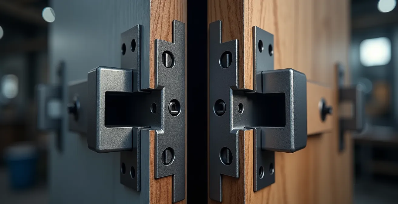 Vue en coupe technique montrant la différence entre blindage et bloc-porte