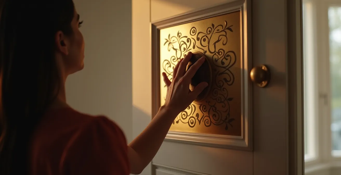 Système de dissimulation élégant d'un coffre-fort derrière un élément décoratif