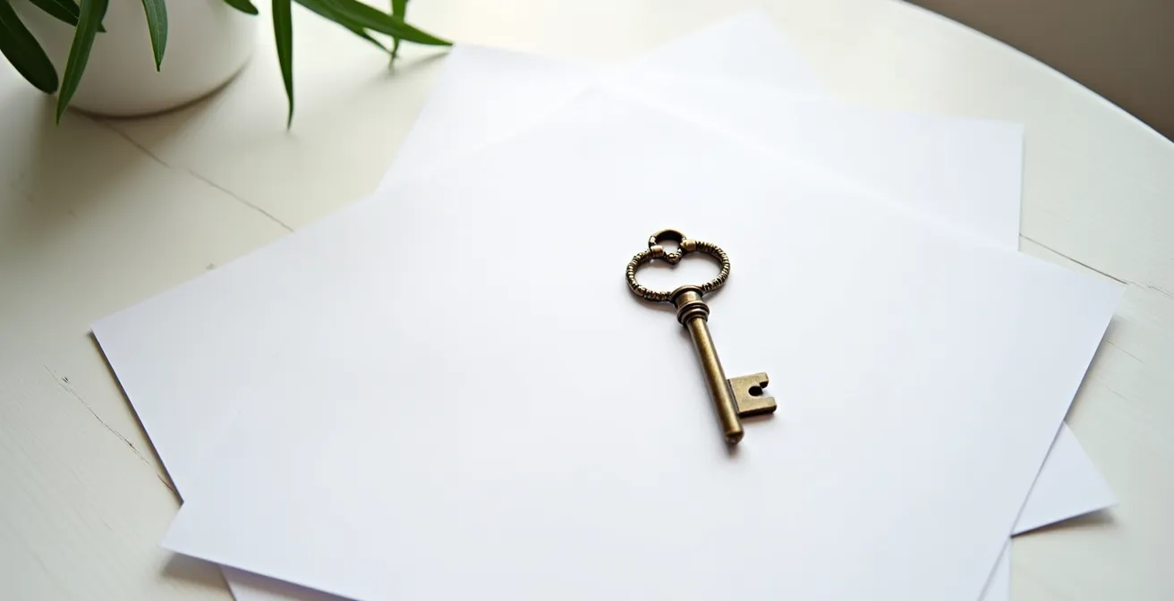 Bureau avec documents administratifs concernant le changement de serrure en location