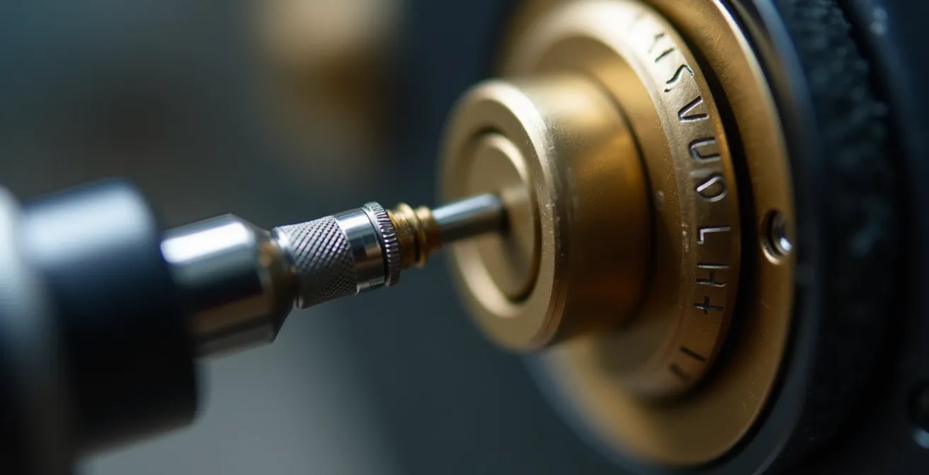 Endoscope articulé moderne utilisé pour diagnostiquer l'intérieur d'un cylindre de serrure haute sécurité