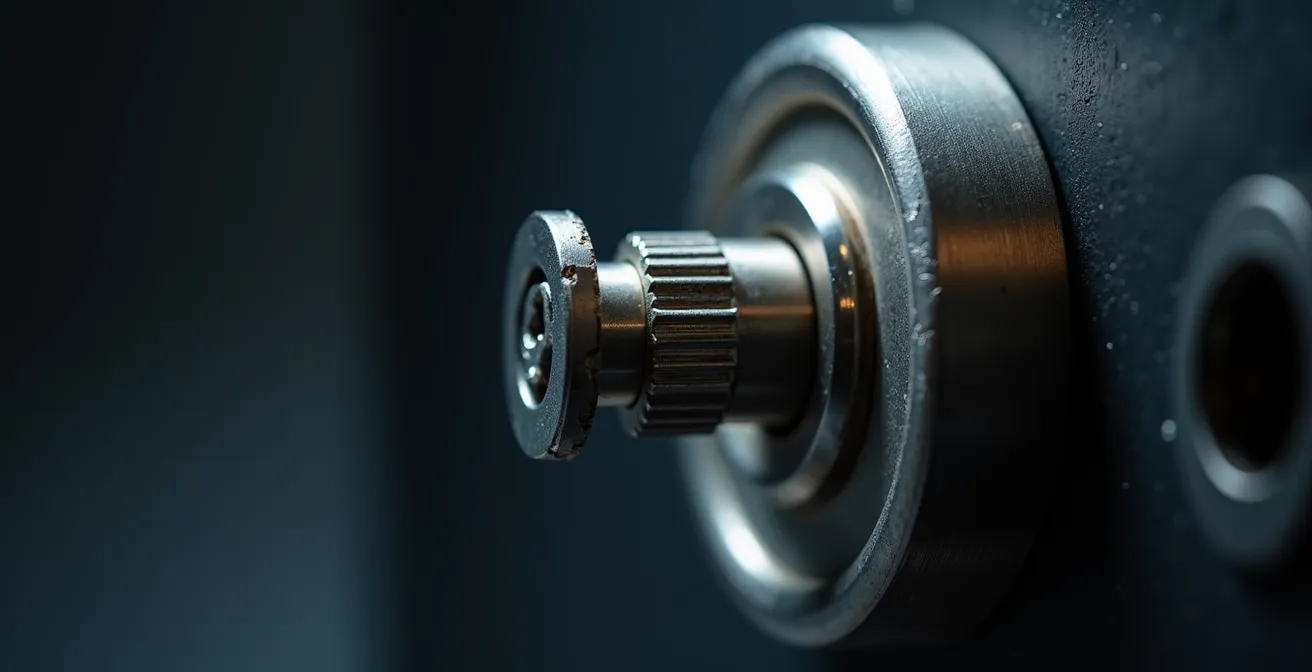 Gros plan sur cylindre de serrure haute sécurité A2P avec clé technique